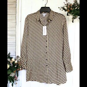 New Carolina Belle Montreal Women's XS Blouse Button Front Silky Feel Shirt